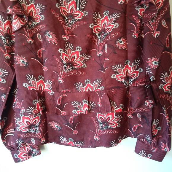 Scotch & Soda Magical Altitudes S Ruffle Front Floral Blouse Top Boho Victorian - Picture 7 of 12